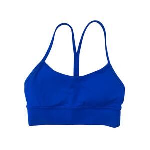 Lululemon rare poolside blue Flowy Y Longline Bra, size 4